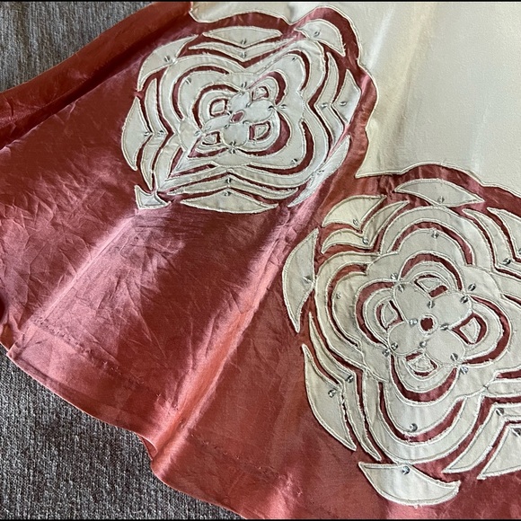 NWOT Anthropologie Odille cotton & silk beaded circle skirt - Picture 2 of 7